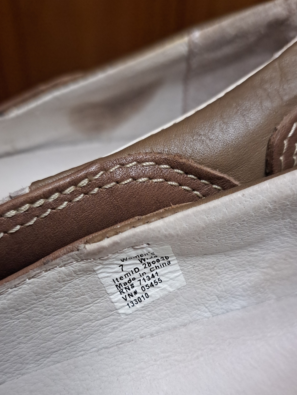 L.L.Bean Leather Split Toe Slip-On Wedge Loafers Brown Comfort Shoes Size 7 W - Picture 10 of 12